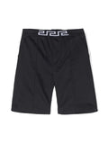 VERSACE KIDS Boys Greca-Waistband Gabardine Shorts Black - MAISONDEFASHION.COM