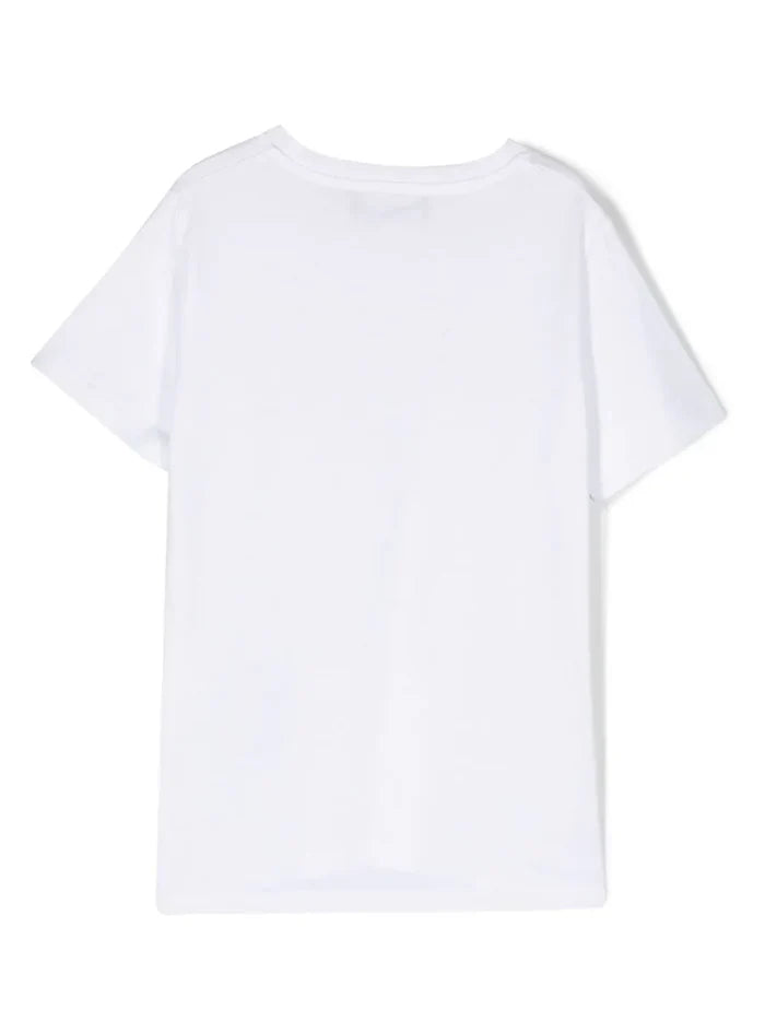 VERSACE KIDS Boys Logo-print Cotton T-shirt White/Yellow - MAISONDEFASHION.COM