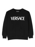 VERSACE KIDS Boys Logo-print Sweatshirt Black/White - MAISONDEFASHION.COM