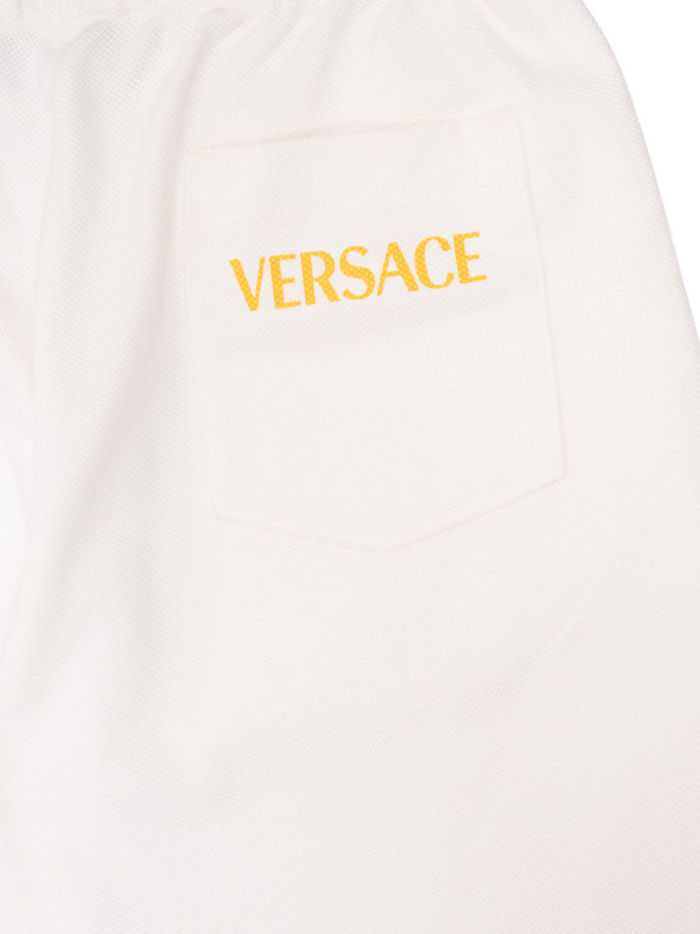 VERSACE KIDS Boys Logo Sweatpants White - MAISONDEFASHION.COM