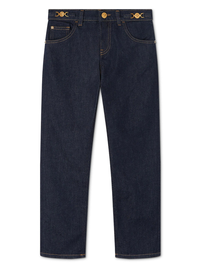 VERSACE KIDS Boys Medusa '95 Kids Jeans Navy - MAISONDEFASHION.COM