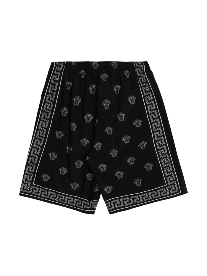 VERSACE KIDS Boys Medusa Bandana Bermuda Shorts Black - MAISONDEFASHION.COM