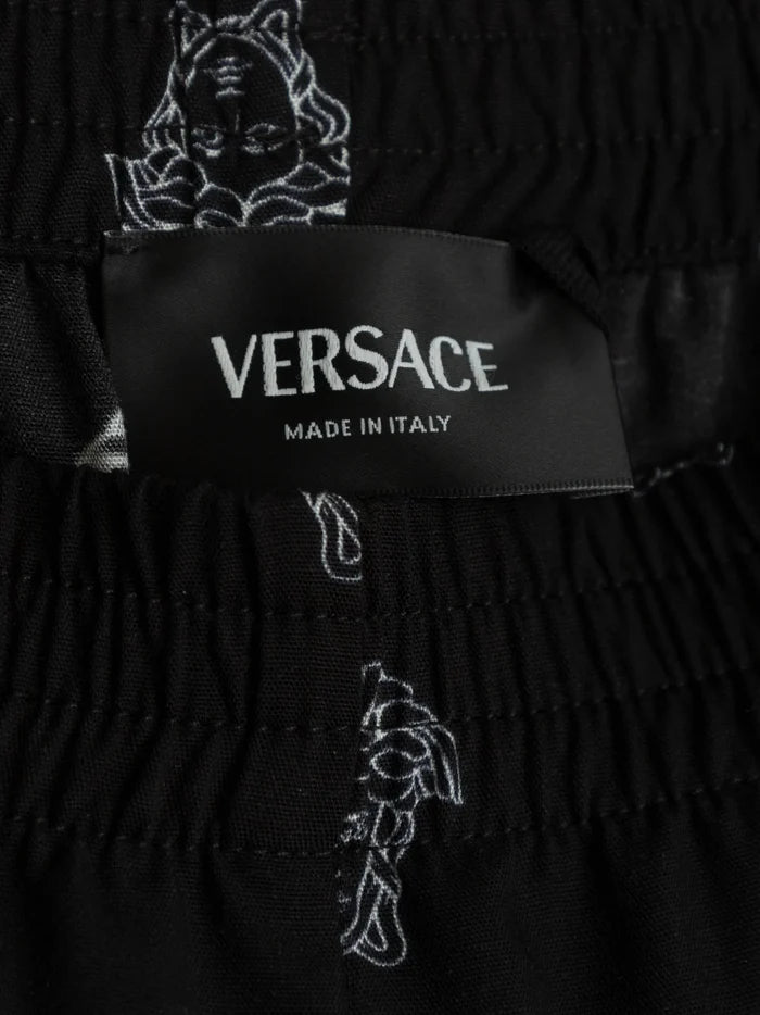 VERSACE KIDS Boys Medusa Bandana Bermuda Shorts Black - MAISONDEFASHION.COM