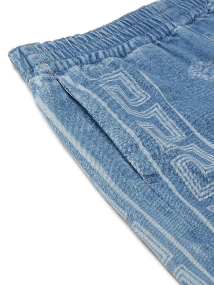 VERSACE KIDS Boys Medusa Bandana Denim Bermuda Shorts Light Blue - MAISONDEFASHION.COM