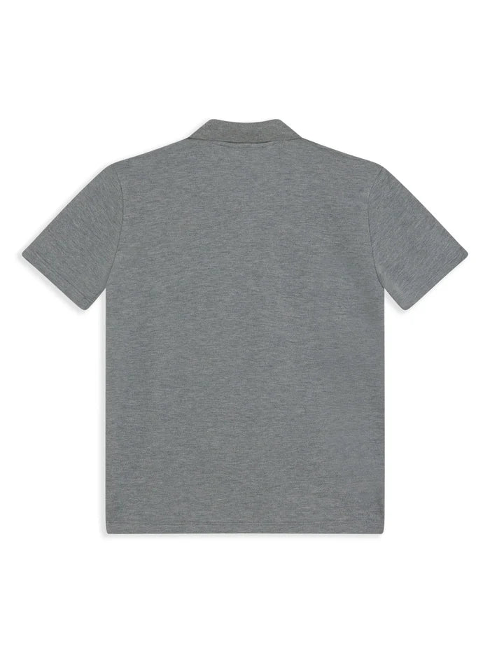 VERSACE KIDS Boys Medusa Short-Sleeved Polo Shirt Grey/Gold - MAISONDEFASHION.COM