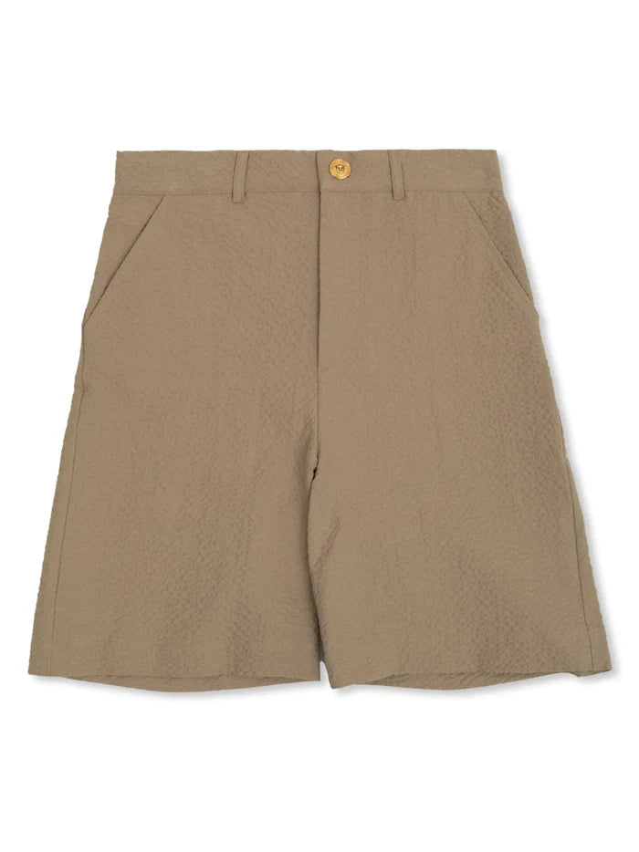 VERSACE KIDS Boys Seersucker Shorts Sand - MAISONDEFASHION.COM