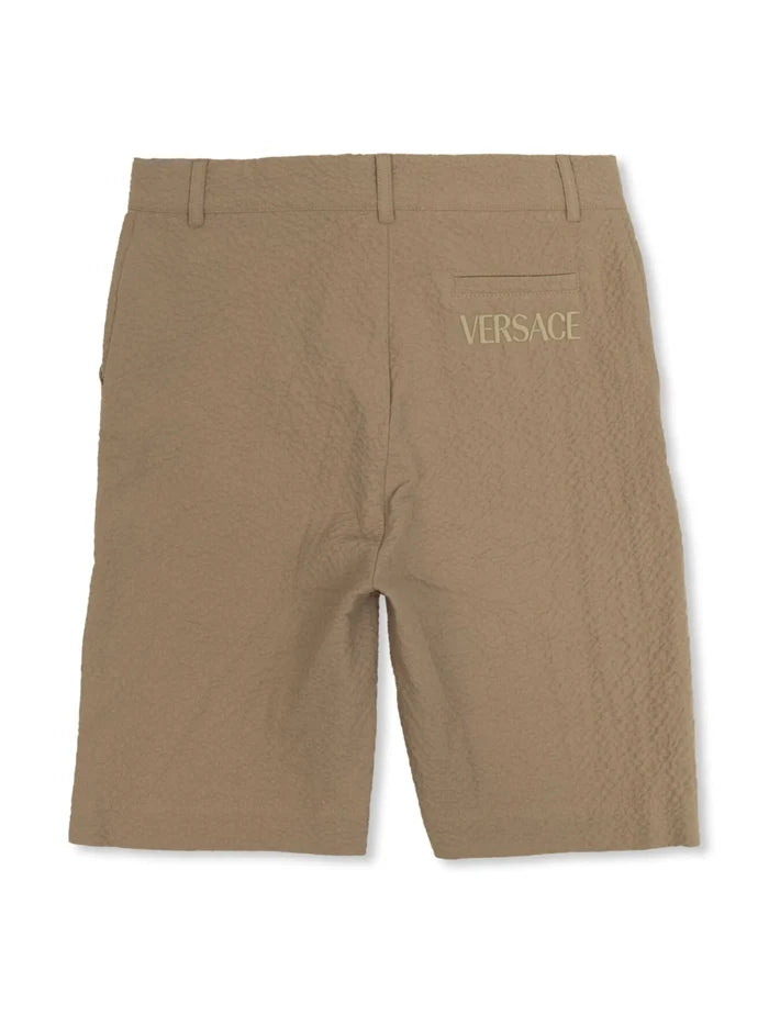 VERSACE KIDS Boys Seersucker Shorts Sand - MAISONDEFASHION.COM