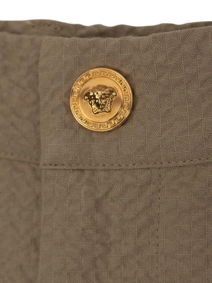 VERSACE KIDS Boys Seersucker Shorts Sand - MAISONDEFASHION.COM