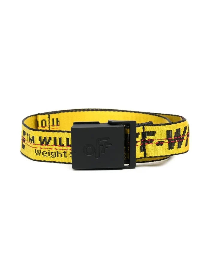 OFF-WHITE KIDS Classic Industrial Belt Yellow Black - MAISONDEFASHION.COM