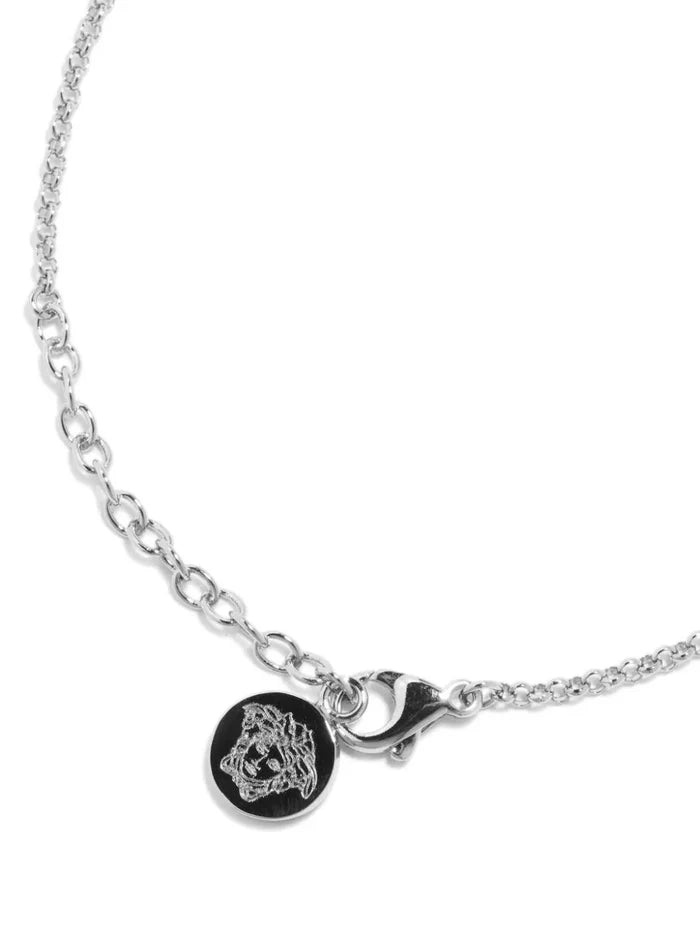 VERSACE KIDS Crystal Heart Necklace Silver - MAISONDEFASHION.COM