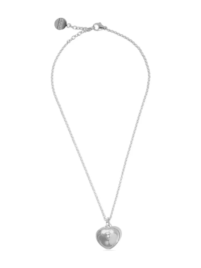 VERSACE KIDS Crystal Heart Necklace Silver - MAISONDEFASHION.COM