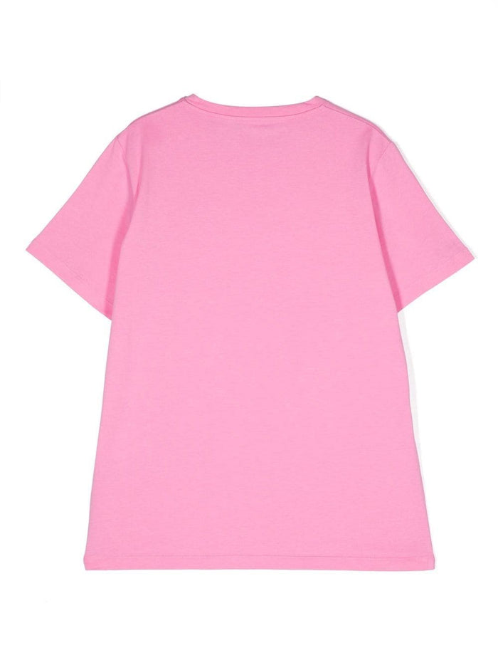 VERSACE KIDS Embroidered Medusa Head T-shirt Pink - MAISONDEFASHION.COM