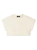 VERSACE KIDS Girls Logo Cut-Out Crewneck T-Shirt White - MAISONDEFASHION.COM