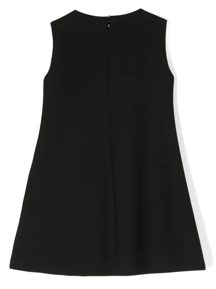 VERSACE KIDS Girls Logo-embellished Sleeveless Dress Black - MAISONDEFASHION.COM