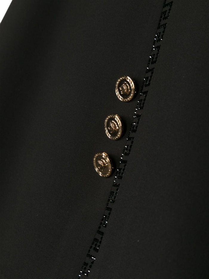 VERSACE KIDS Girls Logo-embellished Sleeveless Dress Black - MAISONDEFASHION.COM