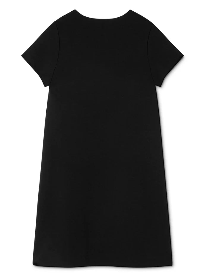 VERSACE KIDS Girls Sequin-logo Dress Black - MAISONDEFASHION.COM