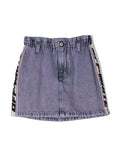 OFF-WHITE KIDS Industrial Logo Band Denim Skirt Pink/Black - MAISONDEFASHION.COM