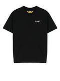 OFF-WHITE KIDS Logo Industrial Tee S/S Black Yellow - MAISONDEFASHION.COM