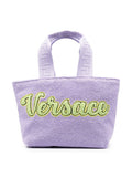 VERSACE KIDS Logo-patch Tote Bag Purple - MAISONDEFASHION.COM