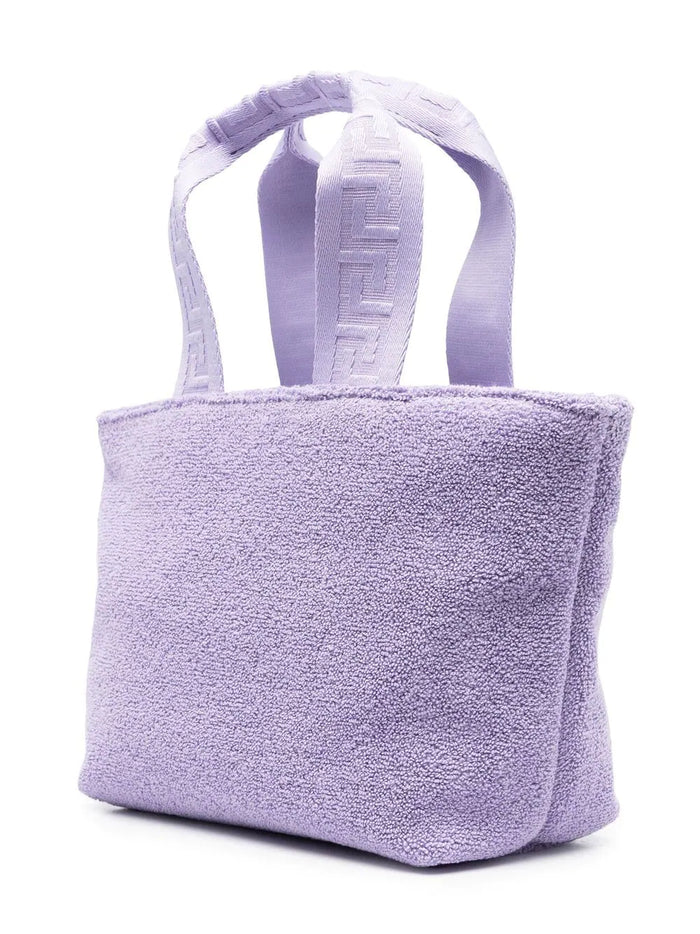 VERSACE KIDS Logo-patch Tote Bag Purple - MAISONDEFASHION.COM