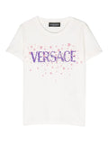 VERSACE KIDS Logo Stars Print T-Shirt White - MAISONDEFASHION.COM