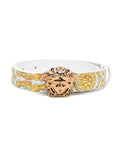 VERSACE KIDS Medusa-buckle Leather Belt White/Gold - MAISONDEFASHION.COM