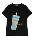 VERSACE KIDS Medusa Cup T-shirt Black/Multicolour - MAISONDEFASHION.COM