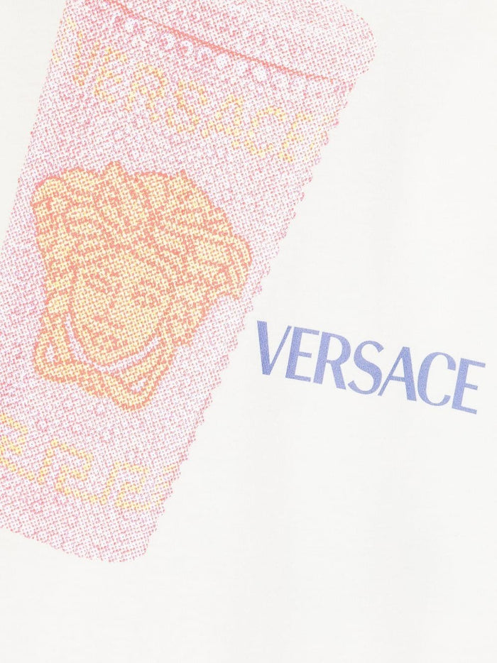 VERSACE KIDS Medusa Cup T-shirt White/Multicolour - MAISONDEFASHION.COM