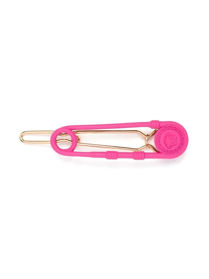 VERSACE KIDS Medusa-embellished Hair Clip Fuchsia Pink - MAISONDEFASHION.COM