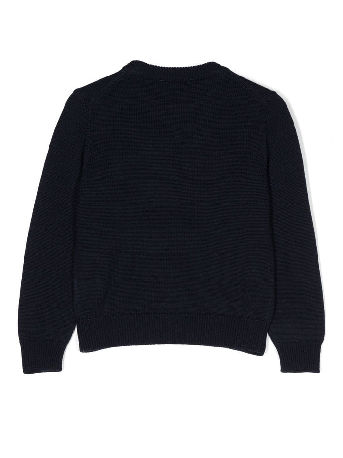 VERSACE KIDS Medusa Head-motif Jumper Navy - MAISONDEFASHION.COM