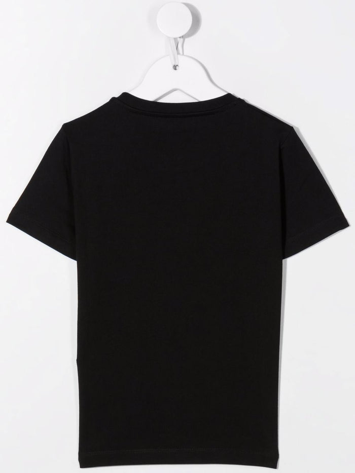 VERSACE KIDS Medusa Embroidery Short-sleeve T-shirt Black - MAISONDEFASHION.COM