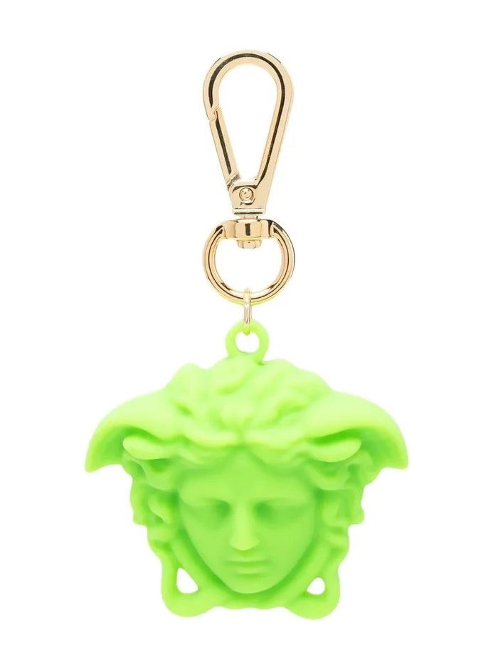 VERSACE KIDS Medusa Pendant Keyring Neon Green - MAISONDEFASHION.COM