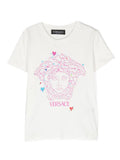 VERSACE KIDS Medusa Stars Print T-Shirt White - MAISONDEFASHION.COM