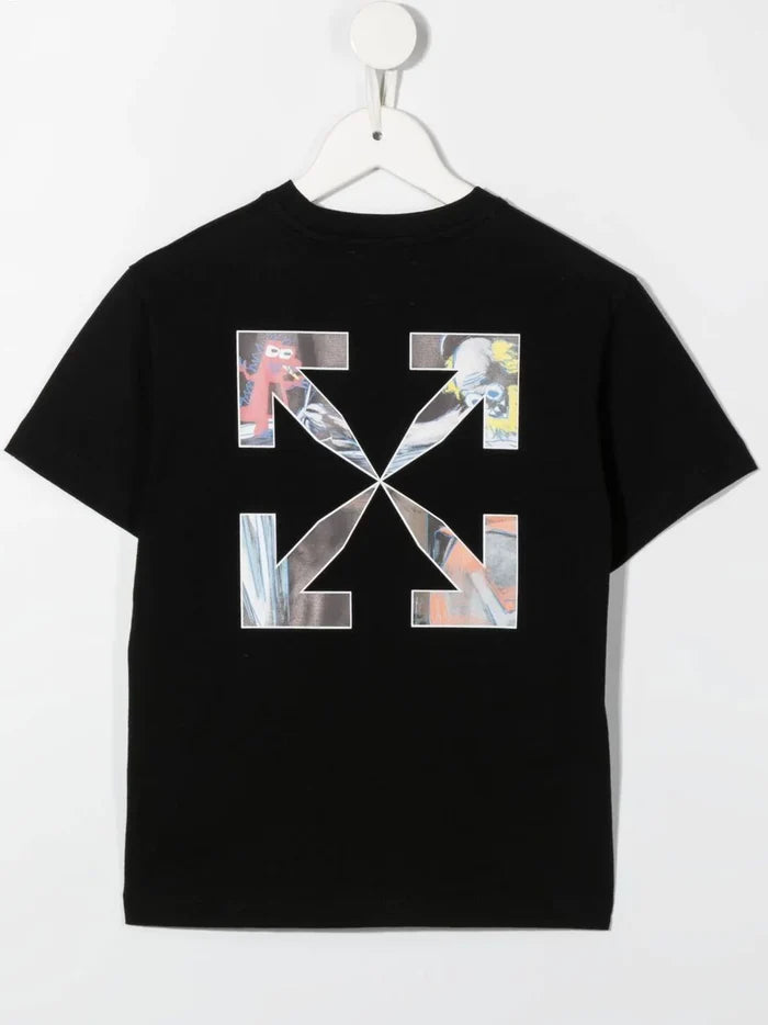 OFF-WHITE KIDS Monster Arrow Tee S/S Black Multicolor - MAISONDEFASHION.COM