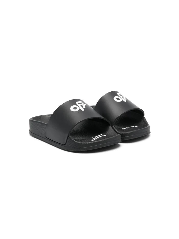 OFF-WHITE KIDS Pool Slider Off Black White - MAISONDEFASHION.COM