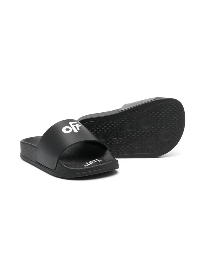 OFF-WHITE KIDS Pool Slider Off Black White - MAISONDEFASHION.COM