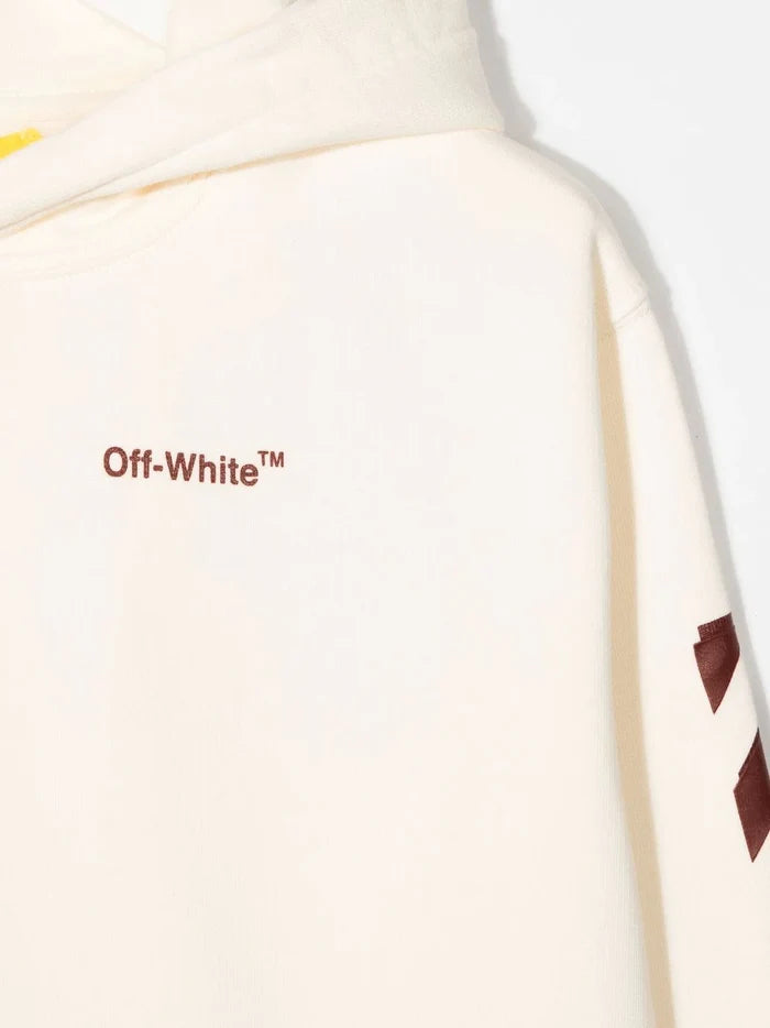 OFF-WHITE KIDS Rubber Arrow Hoodie Dress White/Burgundy - MAISONDEFASHION.COM