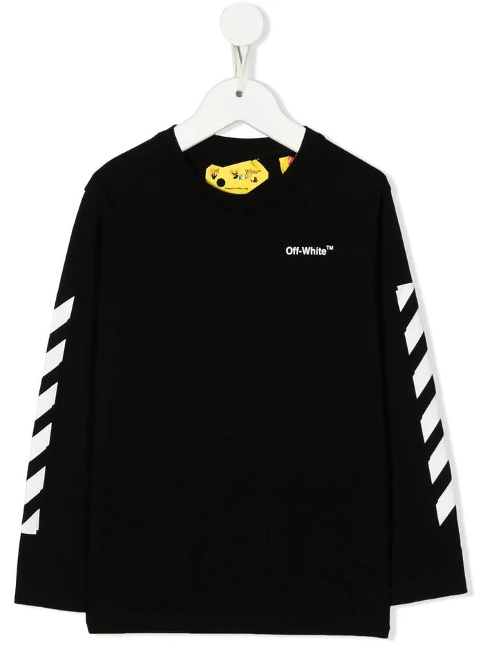 OFF-WHITE KIDS Rubber Arrow L/S Tee Black/White - MAISONDEFASHION.COM
