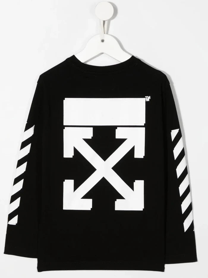 OFF-WHITE KIDS Rubber Arrow L/S Tee Black/White - MAISONDEFASHION.COM