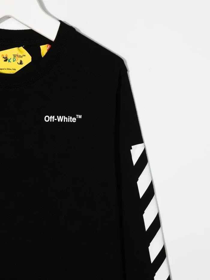 OFF-WHITE KIDS Rubber Arrow L/S Tee Black/White - MAISONDEFASHION.COM