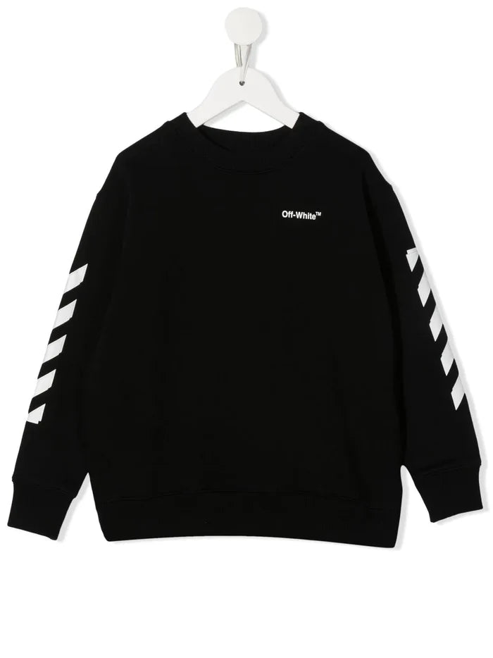 OFF-WHITE KIDS Rubber Arrow Sweatshirt Black/White - MAISONDEFASHION.COM