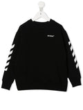 OFF-WHITE KIDS Rubber Arrow Sweatshirt Black/White - MAISONDEFASHION.COM