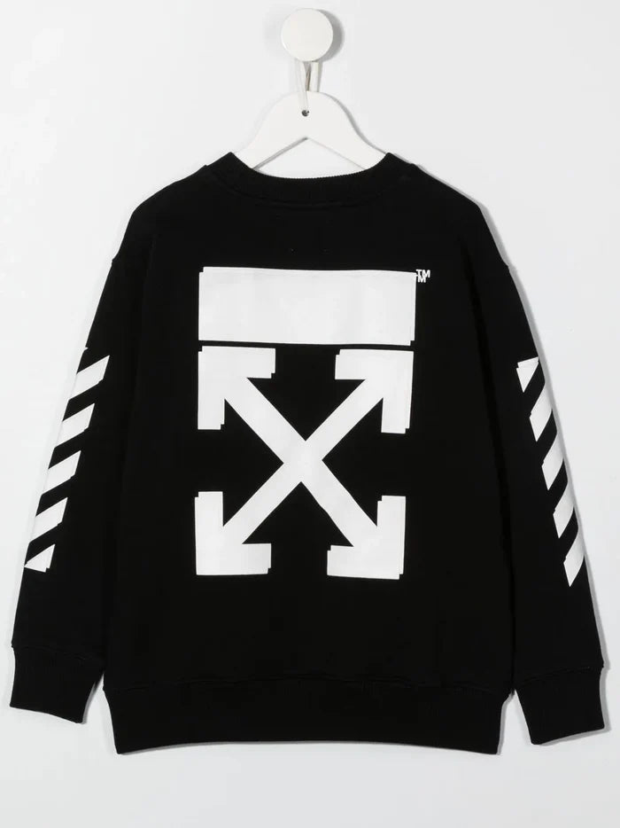 OFF-WHITE KIDS Rubber Arrow Sweatshirt Black/White - MAISONDEFASHION.COM