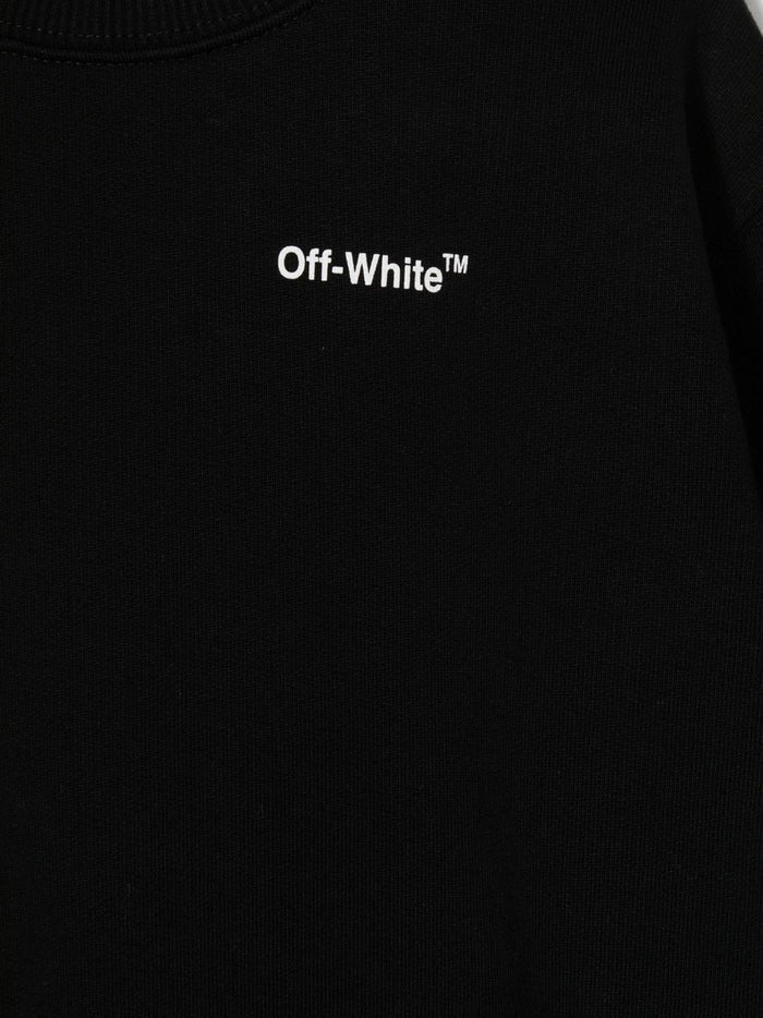 OFF-WHITE KIDS Rubber Arrow Sweatshirt Black/White - MAISONDEFASHION.COM