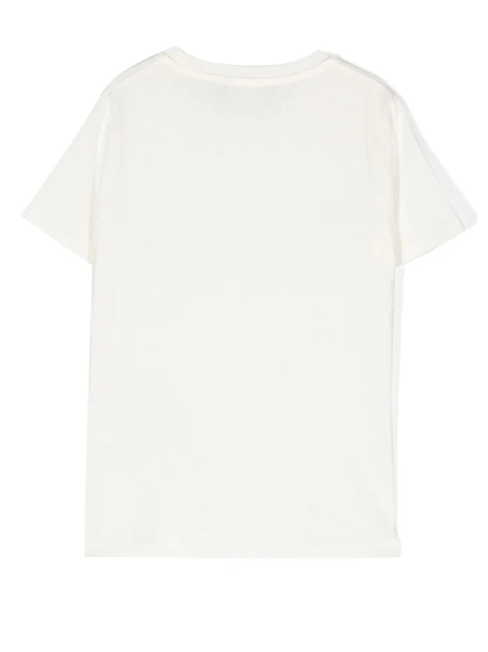 VERSACE KIDS Safety Pin Logo T-shirt White/Multicolour - MAISONDEFASHION.COM
