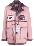 KIDSUPER Face Suede Collar Coat Pink - MAISONDEFASHION.COM