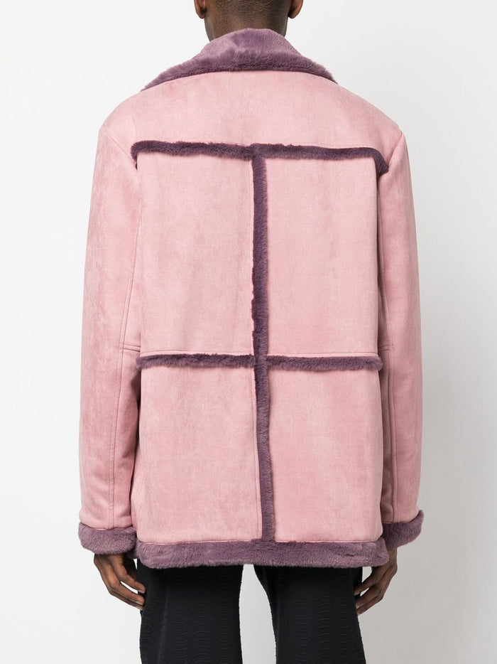 KIDSUPER Face Suede Collar Coat Pink - MAISONDEFASHION.COM