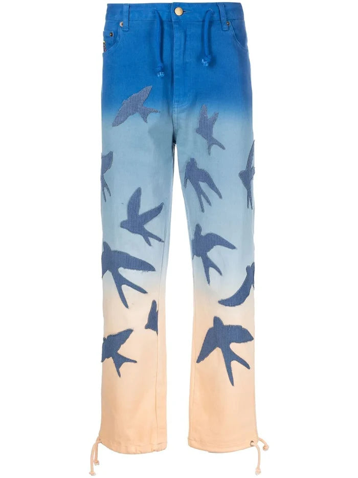 KIDSUPER Flying Bird Gradient Pants Multicolour - MAISONDEFASHION.COM