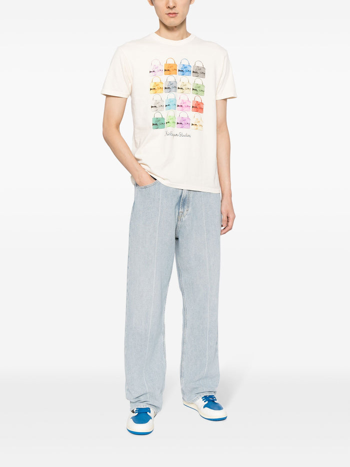KIDSUPER Kissing Bags Print Cotton T-Shirt White - MAISONDEFASHION.COM