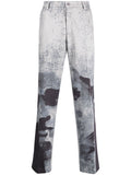 KIDSUPER Suede Portrait Graphic Print Suit Pants Black - MAISONDEFASHION.COM